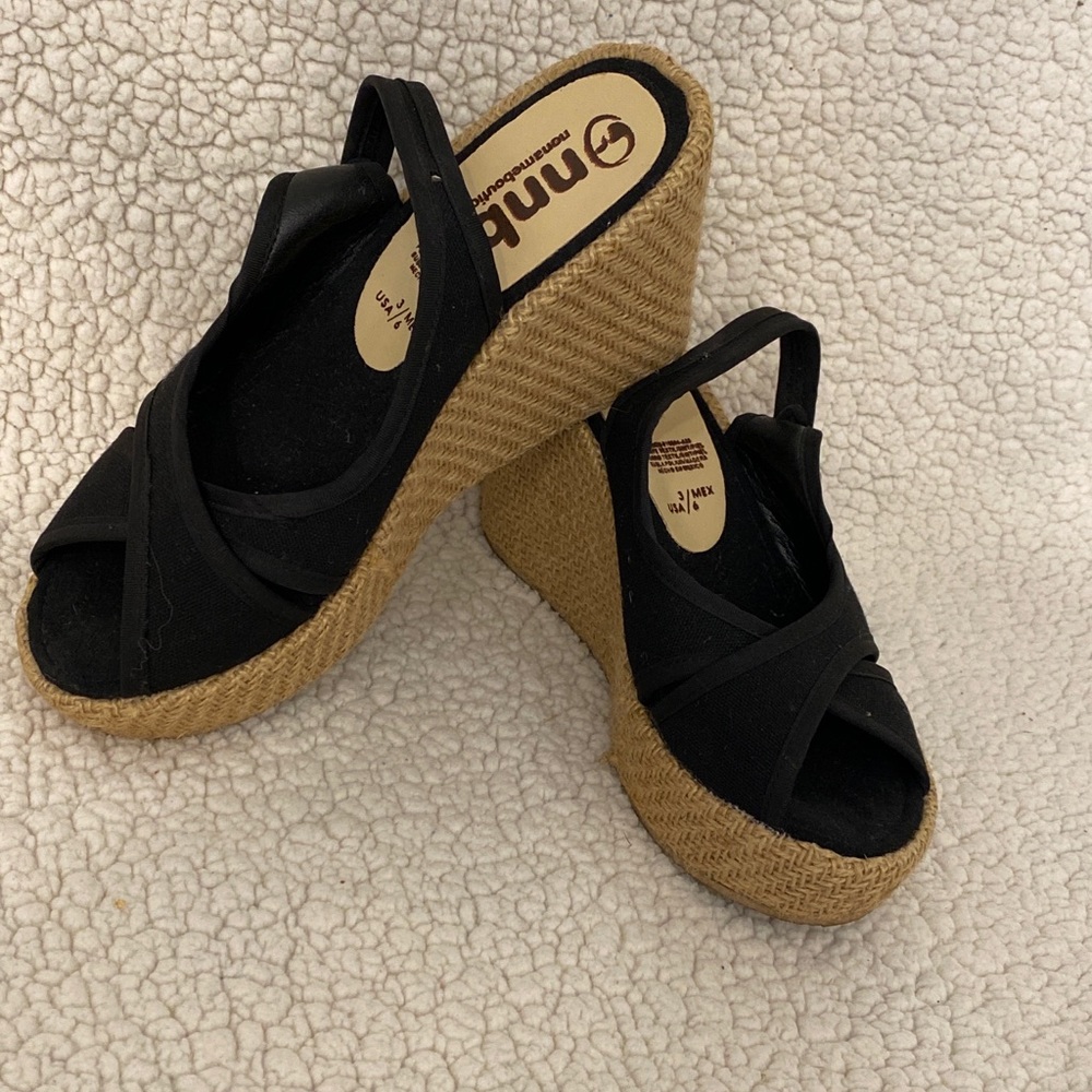 Black No Name Boutique Wedge Sandal - Size 3